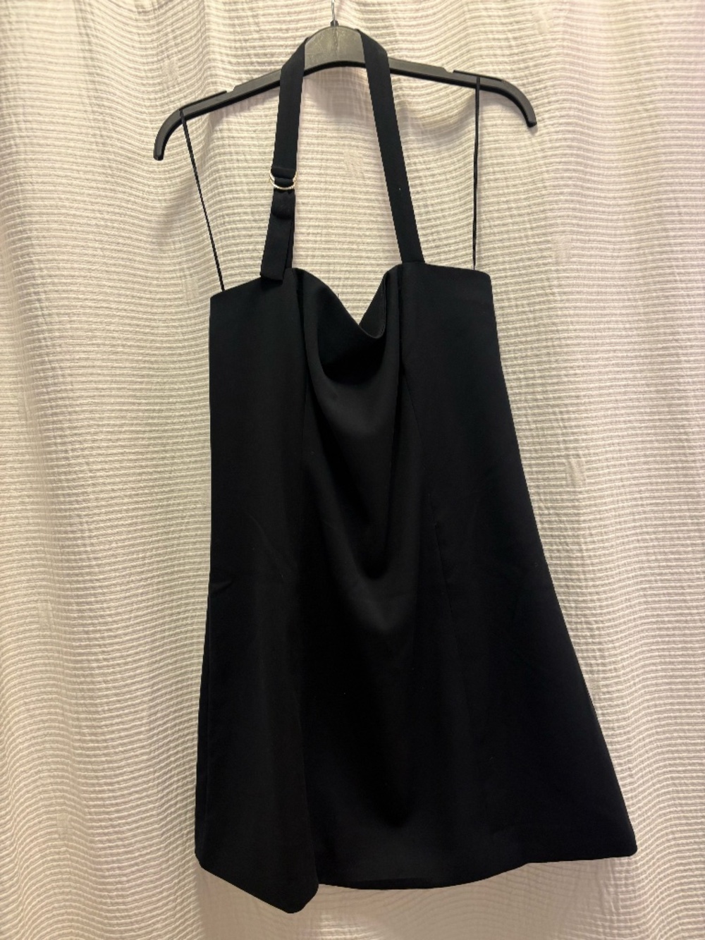 Black mini dress with adjustable halter top